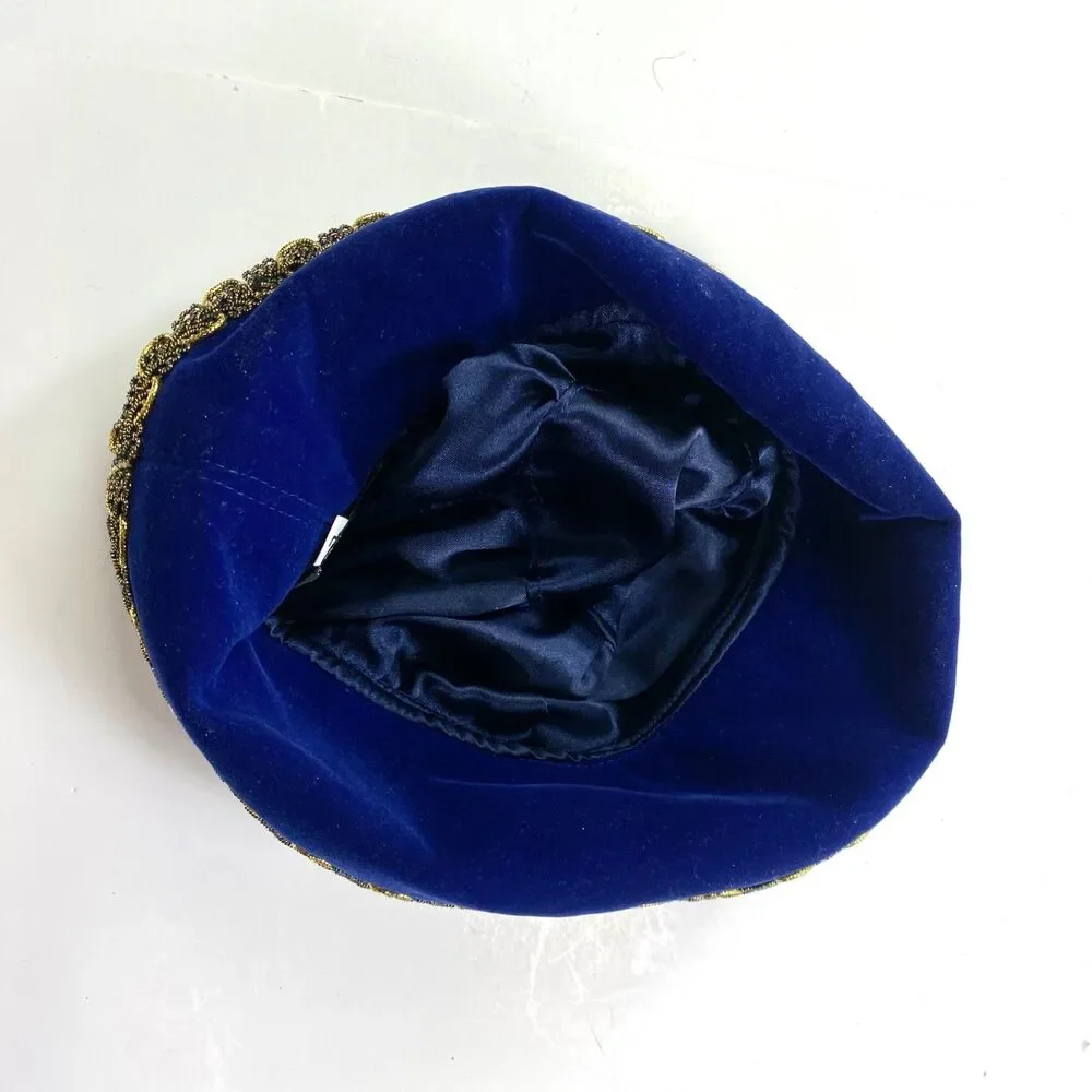 Blue Velvet Cap Hat Youth-Lg Medieval Steampunk Goth Cosplay Theatre Costume 17